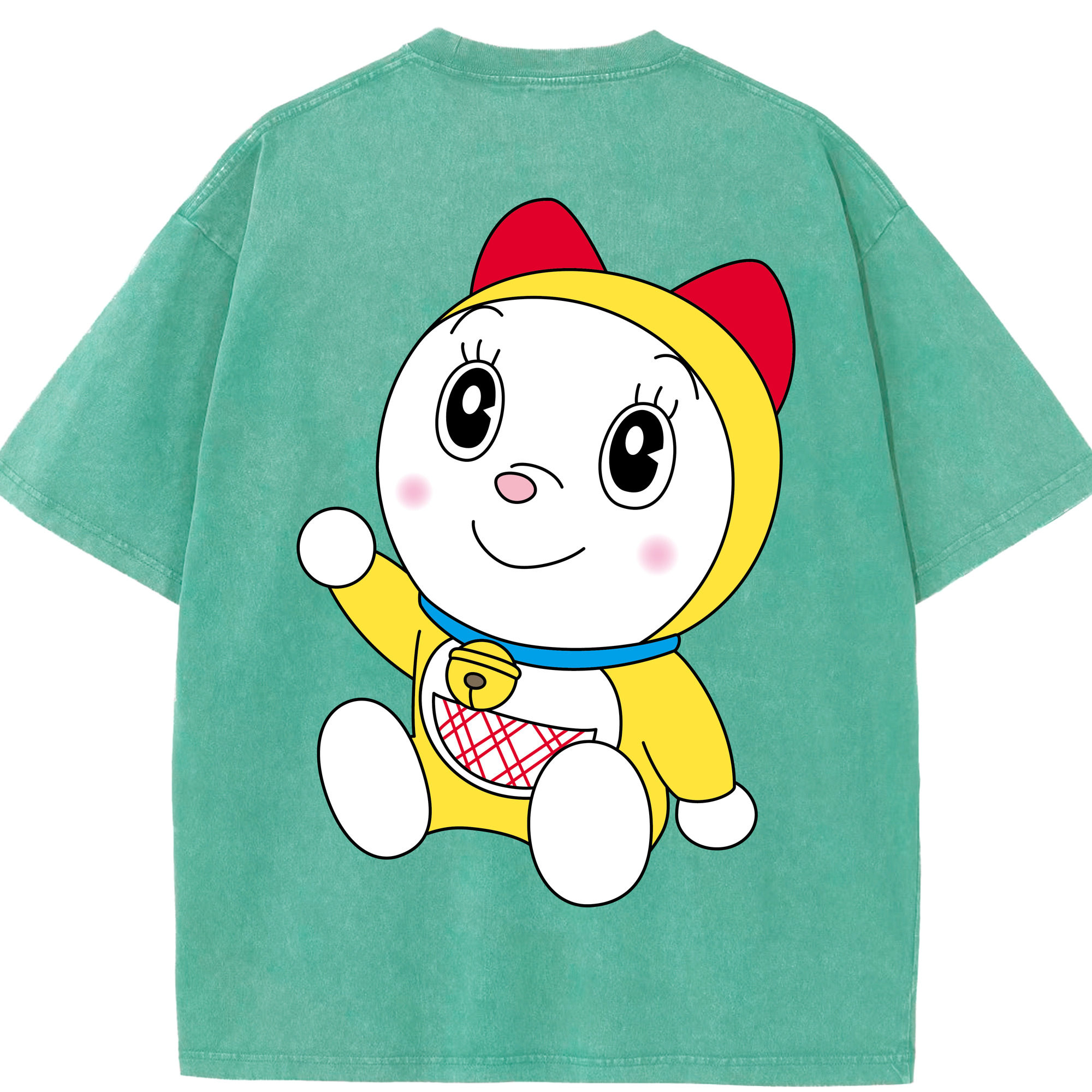 （画像用） ドラえもん ドラミ Doraemon Dorami 綿100% ヴィンテージ風 半袖Tシャツ（背面プリント）